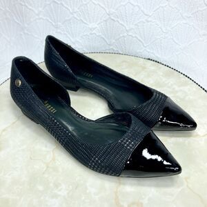 Capelli Rossi Anthropologie D’Orsay Flats Womens 6 Black Leather Point Toe Shoes